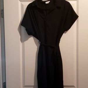 Frank And Oak Black Collared Dress